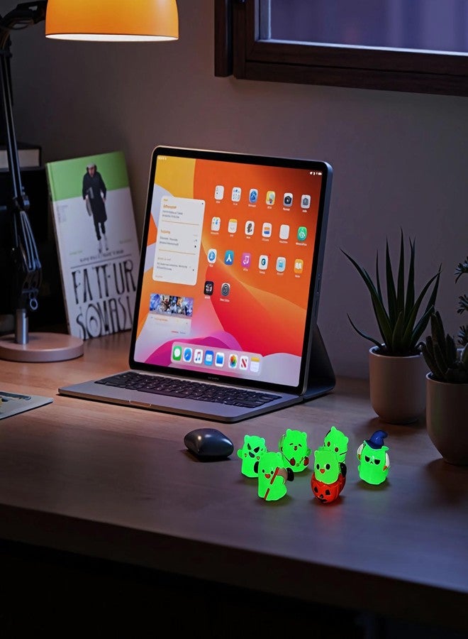 Dayinkes 6PCS Glow in The Dark Mini Ghost Figures, Cute Floating Phantom Resin Statues for Desktop Decor, Micro Landscape, Party Favors - Image 3
