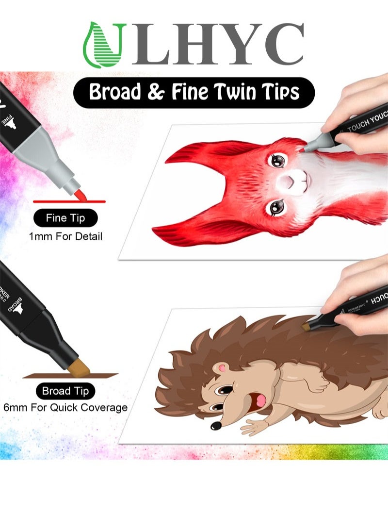 ULHYC 80 Colors Markers ULHYC Dual Tip Art Markers for Kids & Adult Coloring Sketching Drawing Markers for Artists Paint Markers Pen with Carry Case  - Image 5