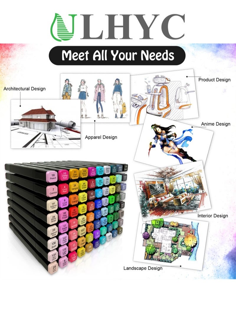ULHYC 80 Colors Markers ULHYC Dual Tip Art Markers for Kids & Adult Coloring Sketching Drawing Markers for Artists Paint Markers Pen with Carry Case  - Image 2