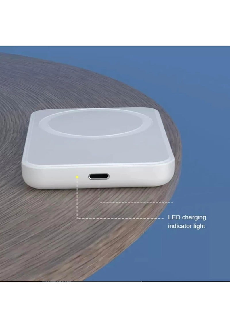 Generic - MagSafe Power Bank – 5000mAh Portable Magnetic Wireless Charger for iPhone 16/15/14/13/12 (White) - Image 1