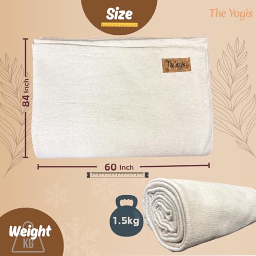 The Yogis 100% Organic Eco-Friendly Cotton Iyengar Yoga Blanket Pune yoga blanket, | Weight - 1500 grm | Yoga props, yoga blanket thick, yoga blanket for restorative yoga - With Yoga Belt - Image 3