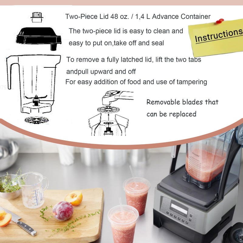 Fxsmgdy Blender Pitcher 48oz, Compatible with Vit VM0145 VM0100A 36019 16016 15978 Commercial etc, Blender Pitcher Container Jar Cup,5 Years Warranty - Image 4