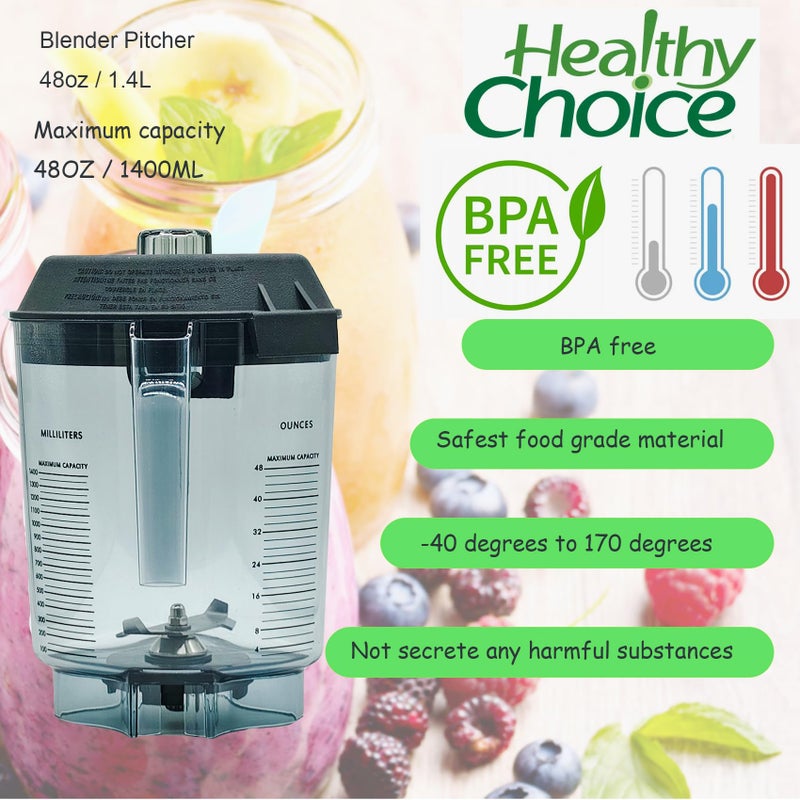 Fxsmgdy Blender Pitcher 48oz, Compatible with Vit VM0145 VM0100A 36019 16016 15978 Commercial etc, Blender Pitcher Container Jar Cup,5 Years Warranty - Image 3