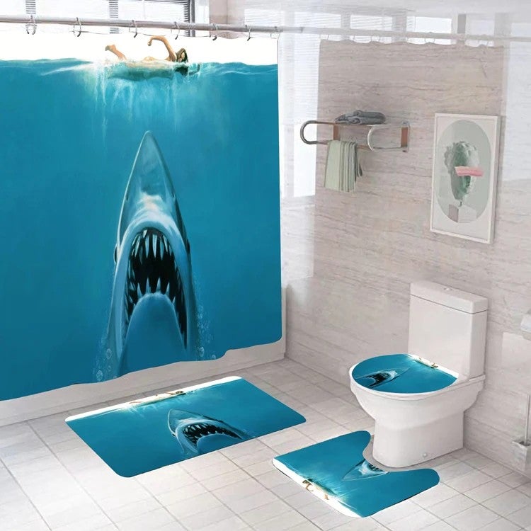Y&D Chinese Manufacture Curtain for Bathroom Rug Set Printed Bath Curtain Shower Curtain Set - Image 1