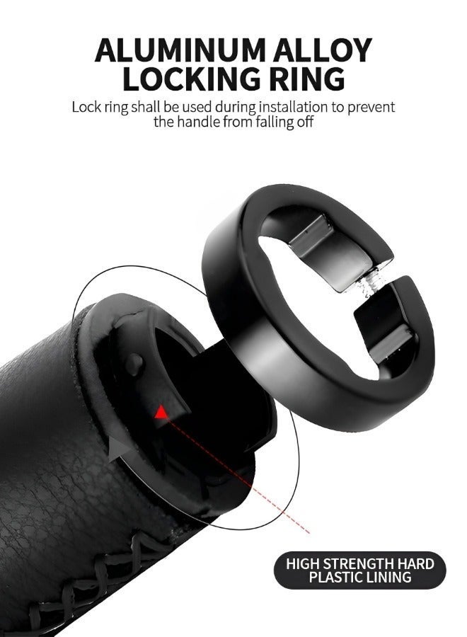GROIC 1 Pair Bike Bicycle Comfort Handlebar Grips Hand Handle Mountain MTB Lockable Retro PU Cover Fits Most 22.2mm (7/8")  - Image 2