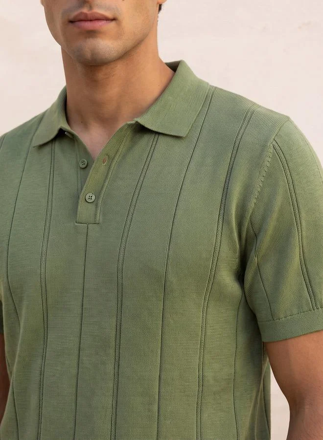 Splash FAV Basic Short Sleeves Textured Polo T-shirt