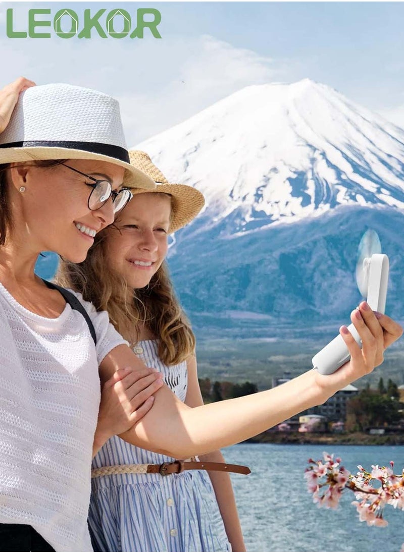 Personal Handheld Fan USB Rechargeable Pocket Hand Fan 3 Speed Adjustable Portable Instant Cooling Mini Fan White