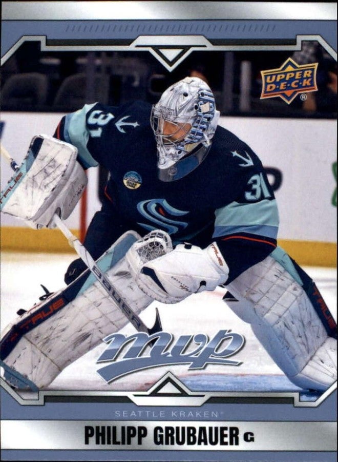 Upper Deck 2024-25 Upper Deck MVP Hockey #187 Philipp Grubauer Seattle Kraken Official NHL Trading Card (Stock Photo Shown, Card in Near Mint to Mint Condition) - Image 1