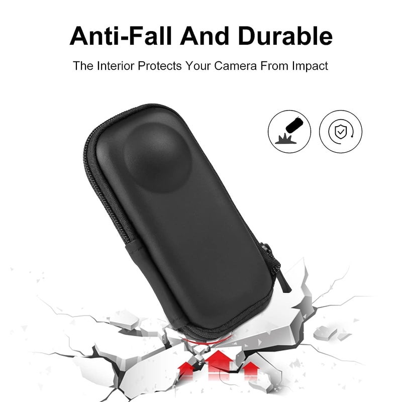 Careflection حافظة صلبة لكاميرا Insta360 ONE X2 / X3، غلاف PU صغير واقي للسفر والتخزين السريع لكاميرا Insta360 X3، حقيبة أمان ناعمة لكاميرا Insta360 One X3 360 - ضمان 5 سنوات - Image 3