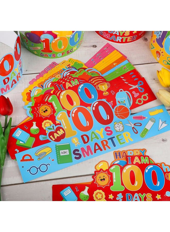 Hedeey 36 Pack 100th Day of School Crowns Paper Adjustable 100 Days of School Hat Classroom Supplies (Colorful) - Image 4
