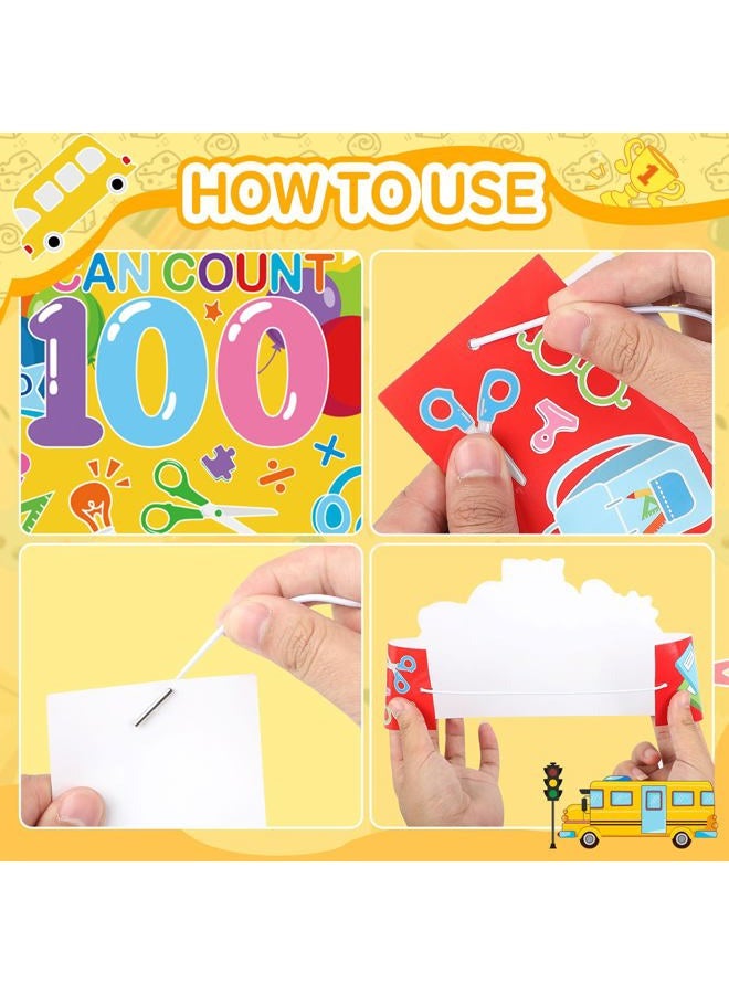 Hedeey 36 Pack 100th Day of School Crowns Paper Adjustable 100 Days of School Hat Classroom Supplies (Colorful) - Image 3
