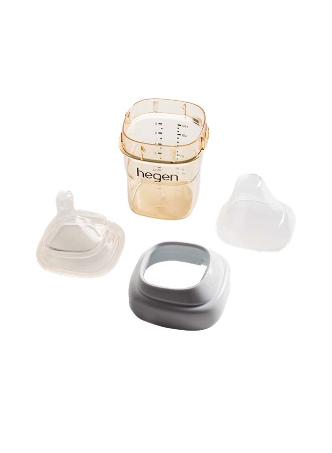 hegen 330ml/11oz Feeding Bottle with 2x Fast Flow Teat,Press-to-Close, Twist-to-Open (PCTO™) Lid, Breast-Like Teat, PPSU (Polyphenylsulfone) Material, Anti-Colic, BPA-Free,6+ Months, 2 Pack - Image 2