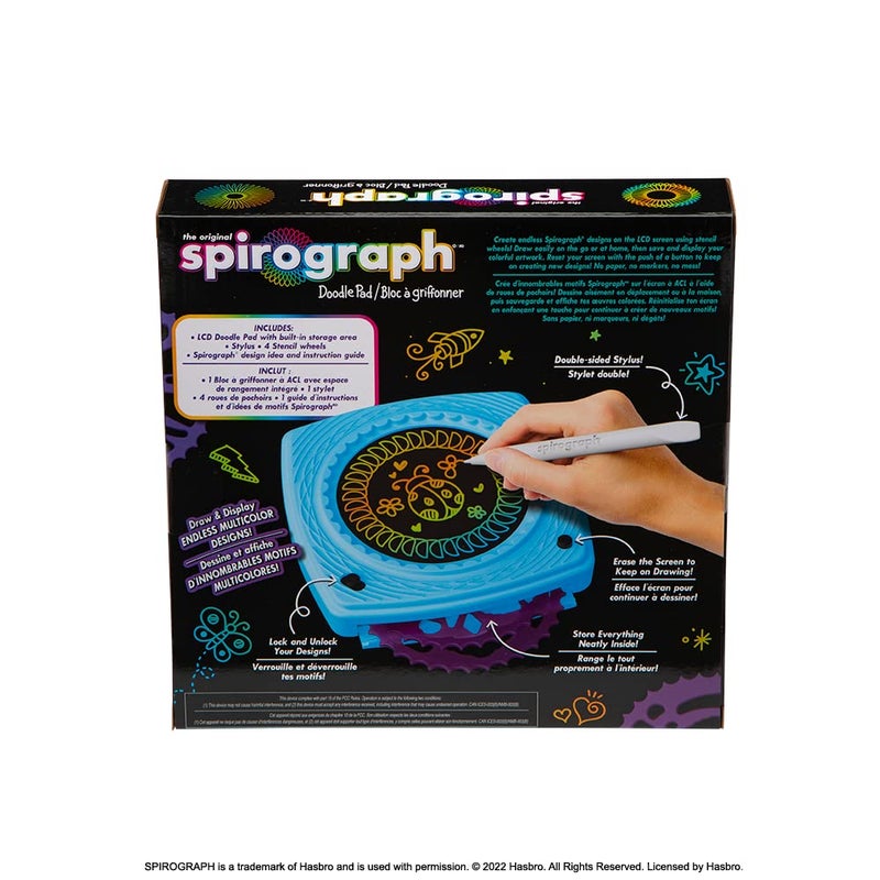 Spirograph Doodle Pad– Arts and Crafts, Scratch Art, LCD Writing Tablet for Kids, Kids Toys, Art Supplies, Drawing Kit, Spiral Art, Double-Sides Stylus, Build-in Storage, Stencils Included, Ages 5+ - Image 2
