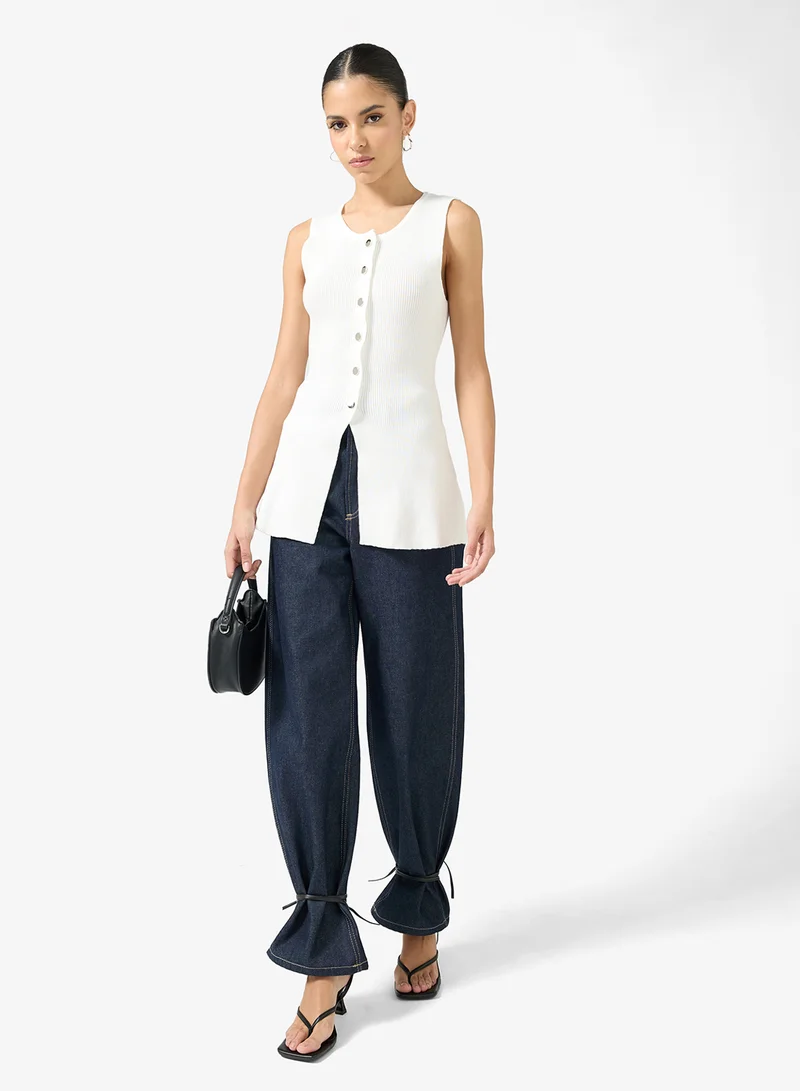 Ginger Longline Button Down Knitted Vest