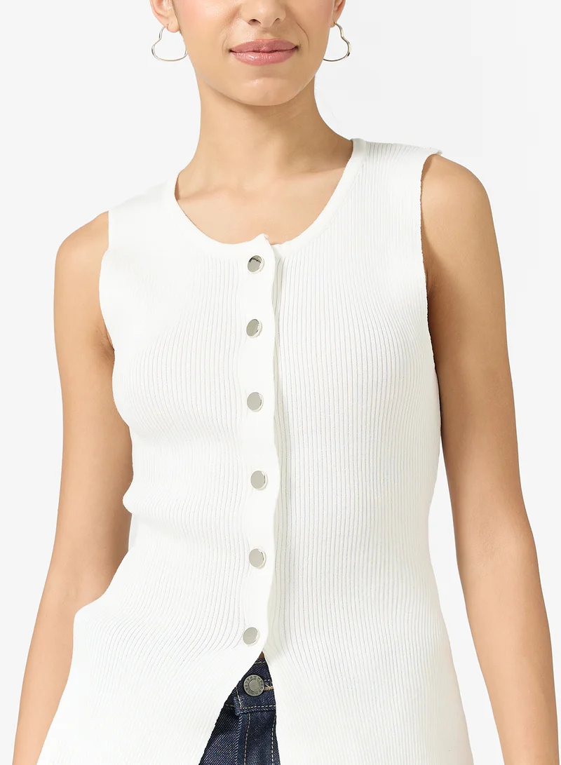 Ginger Longline Button Down Knitted Vest