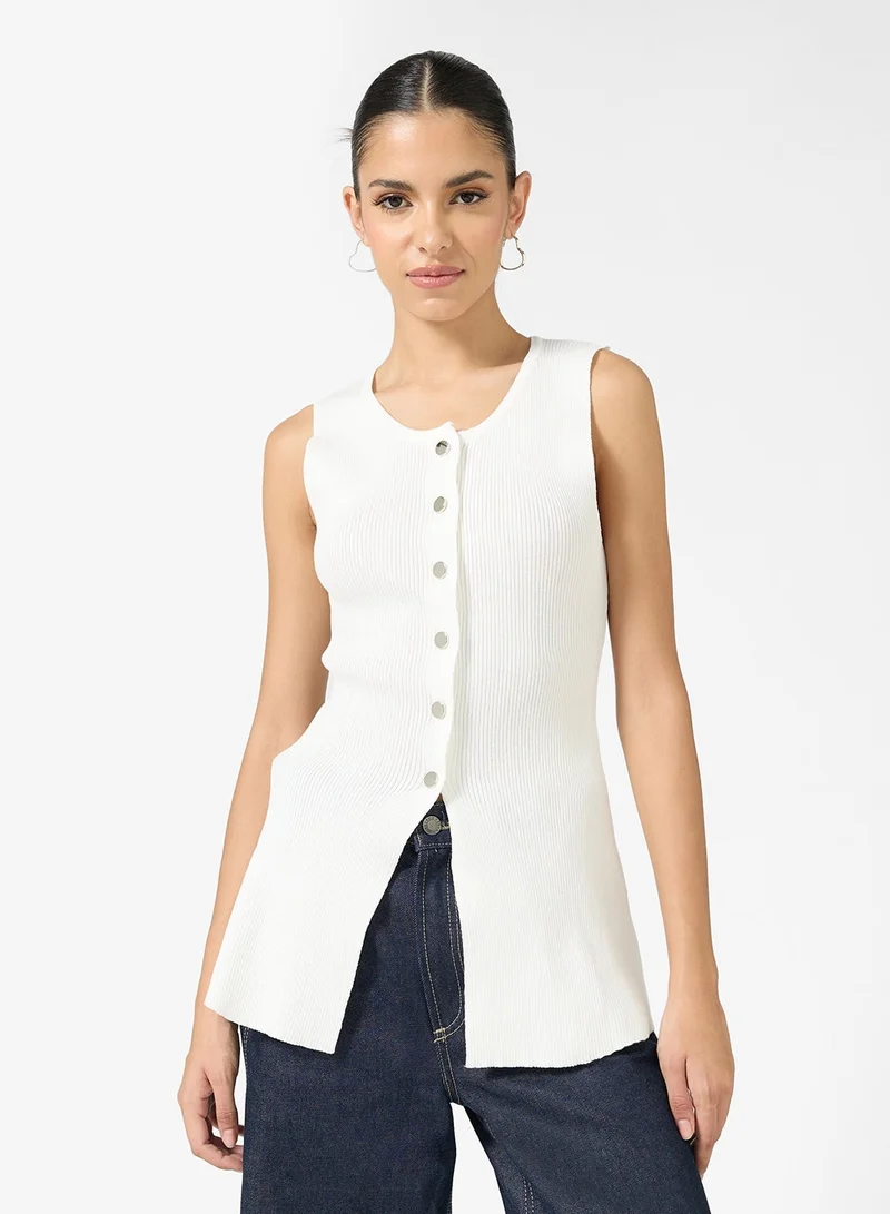 Ginger Longline Button Down Knitted Vest