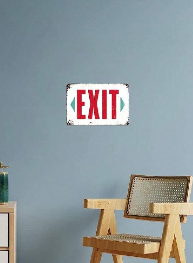 971MEDIA Exit Sign on An Old Metal Plate - Image 2