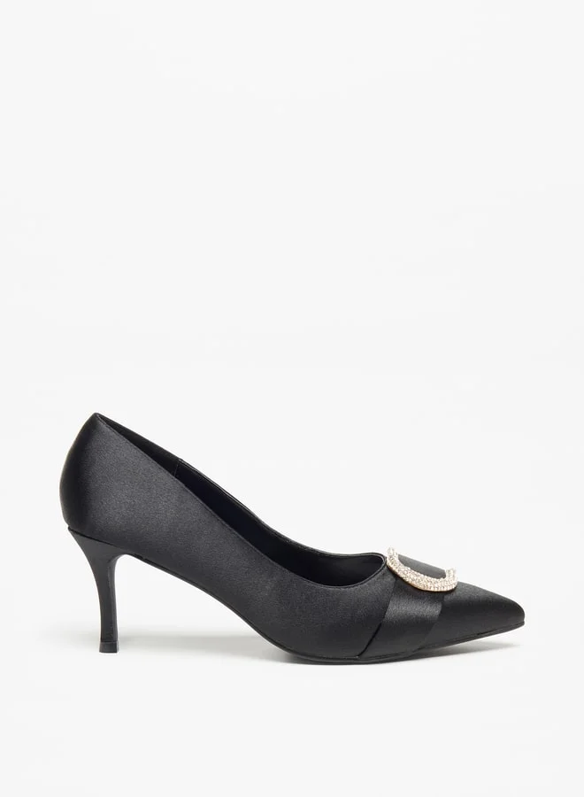 فلورا بيلا من شو إكسبرس Women's Embellished Slip-On Pumps with Stiletto Heels