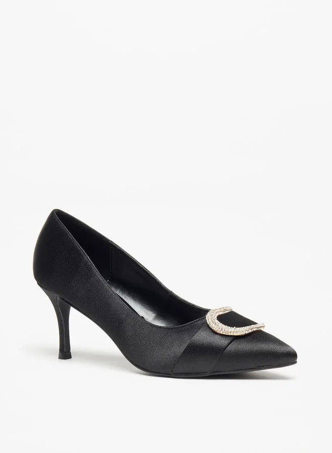 فلورا بيلا من شو إكسبرس Women's Embellished Slip-On Pumps with Stiletto Heels