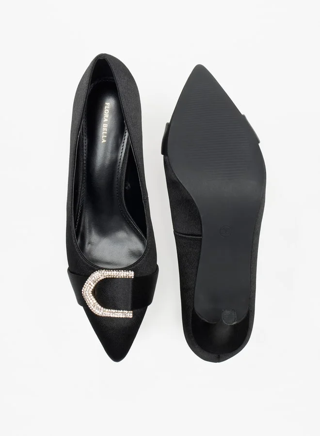فلورا بيلا من شو إكسبرس Women's Embellished Slip-On Pumps with Stiletto Heels