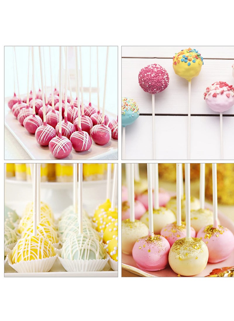KASTWAVE - 300Pcs Cake Pop Sticks and Wrappers Kit, Including 100ct 6-inch Paper Lollipop Sticks Including 100 Parcel Bags ,100 Gold Twist Ties,for Cakepop, Lollipop, Hard Candy, Suckers, Chocolate - Image 1