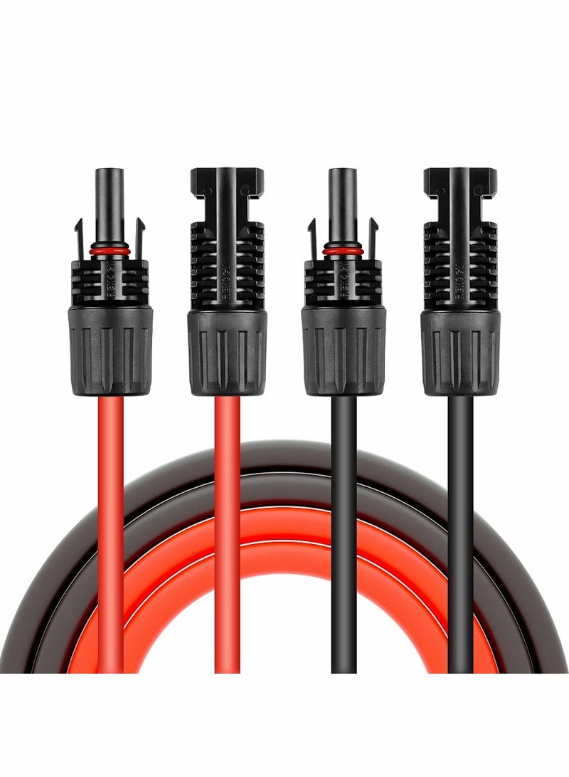 SOLARAE Solar Panel Extension Cable, Solar Panel Adapter with Female and Male Waterproof Connector, 10FT 10AWG Extension Cord for Power Generation (Red, Black) - Image 1
