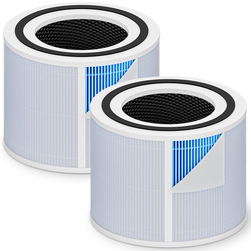 PETOX Core 300 Smoke Remover Replacement Filter for LEVOIT Core 300 Core 300-P Core 300S Core 300S-P Vortex Air Air Purifier, 4-in-1 High-Efficiency Activated Carbon, Core 300-RF-SR, 2 Pack, Blue - Image 1