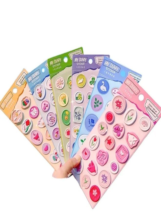 SHOPITUP ملصقات دائرية مزخرفة لمذكراتي، بتصاميم زهرية وطبيعية متعددة الألوان، 36 ملصقًا - Image 1