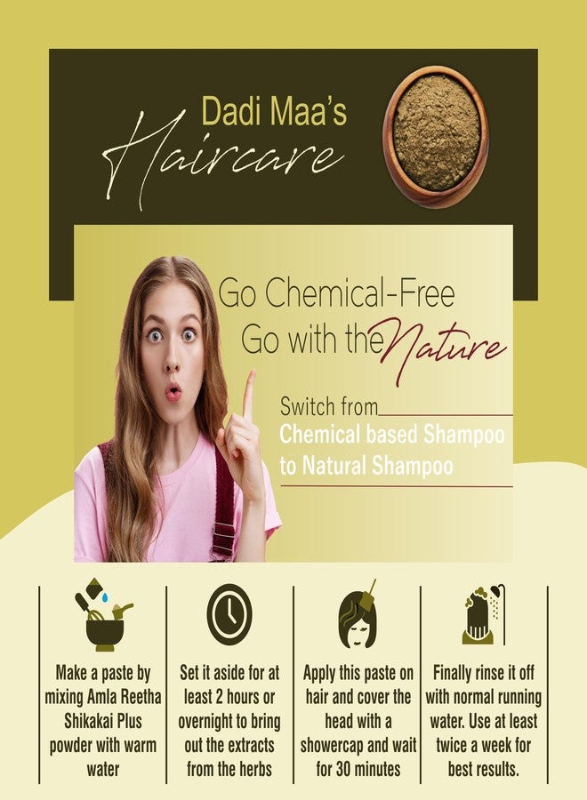 IYUSH Herbal Ayurveda Amla Reetha Shikakai 13 Herbs In One Hair Pack Powder For Hair Growth And Daily Natural Hair Wash - (pack of 2) 100 gm each - Image 5