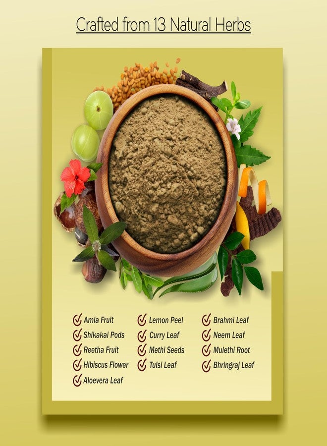 IYUSH Herbal Ayurveda Amla Reetha Shikakai 13 Herbs In One Hair Pack Powder For Hair Growth And Daily Natural Hair Wash - (pack of 2) 100 gm each - Image 2