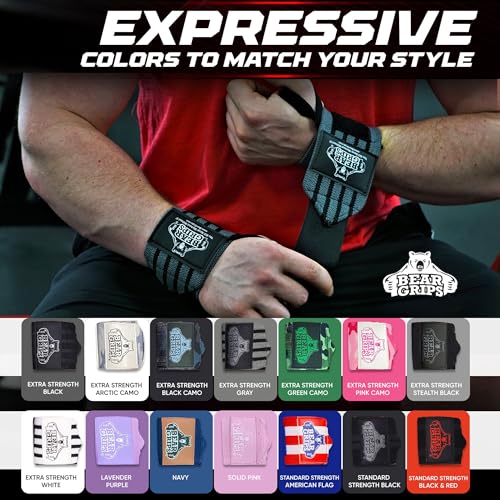 Bear Grips Extra Strength Gym Wrist Wraps for Weightlifting | 2 Wrist Wraps Per Pack | 12" & 18" | Unisex - Image 5