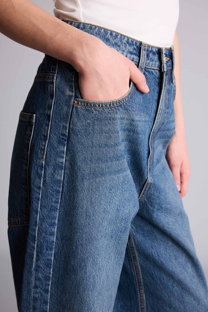 ديفاكتو بنطلون جينز باجي فيت برجل عادية وخصر عالي - Image 4