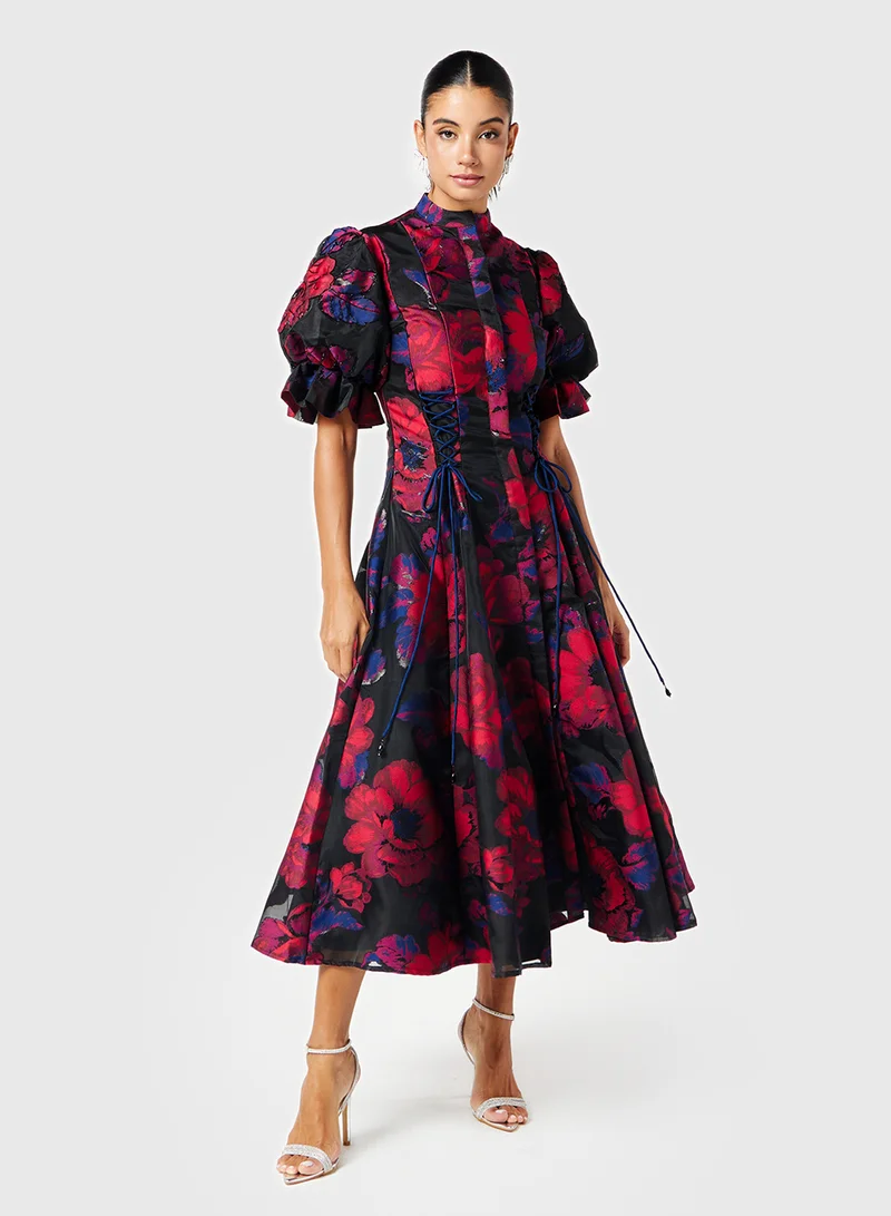 Threadz by Ajooni Embellished Sleeve Organza Dress