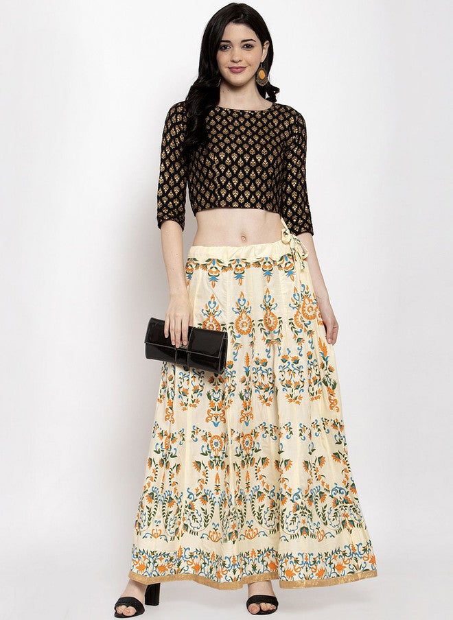 Trend Level Women Floral Printed Flared Maxi Skirt - Image 4