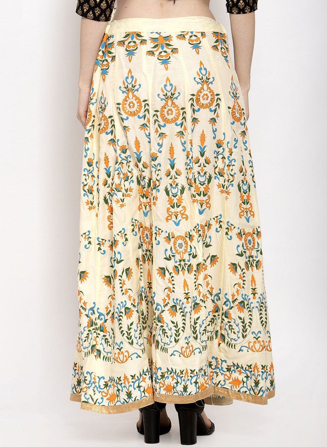 Trend Level Women Floral Printed Flared Maxi Skirt - Image 3