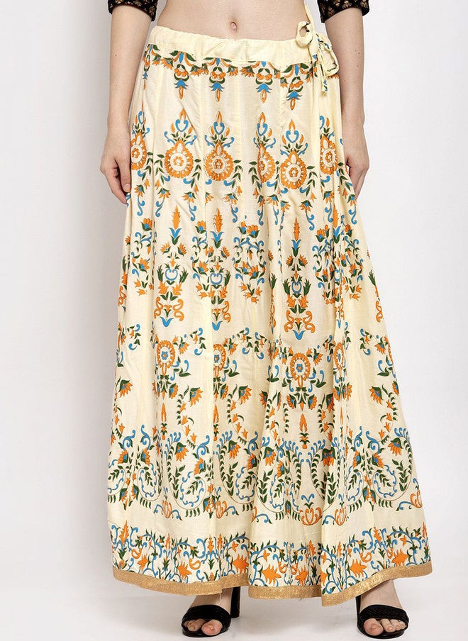 Trend Level Women Floral Printed Flared Maxi Skirt - Image 1