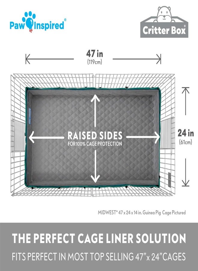Paw Inspired Critter Box Washable Cage Liner with Raised Sides, Fleece Bedding with Waterproof Bottom, Edge Protected Pee Pads for Guinea Pigs, Rabbits, Hamsters, Small Animals (Midwest Size) - Image 5