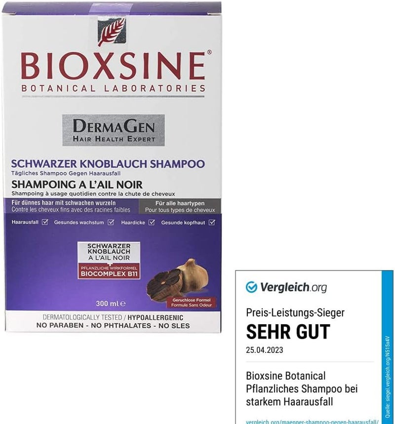 Bioxsine HERBAL SHAMPOO WITH BLACK GARLIC AGAINST HAIR LOSS FOR MEN & WOMEN 300ML - Image 2