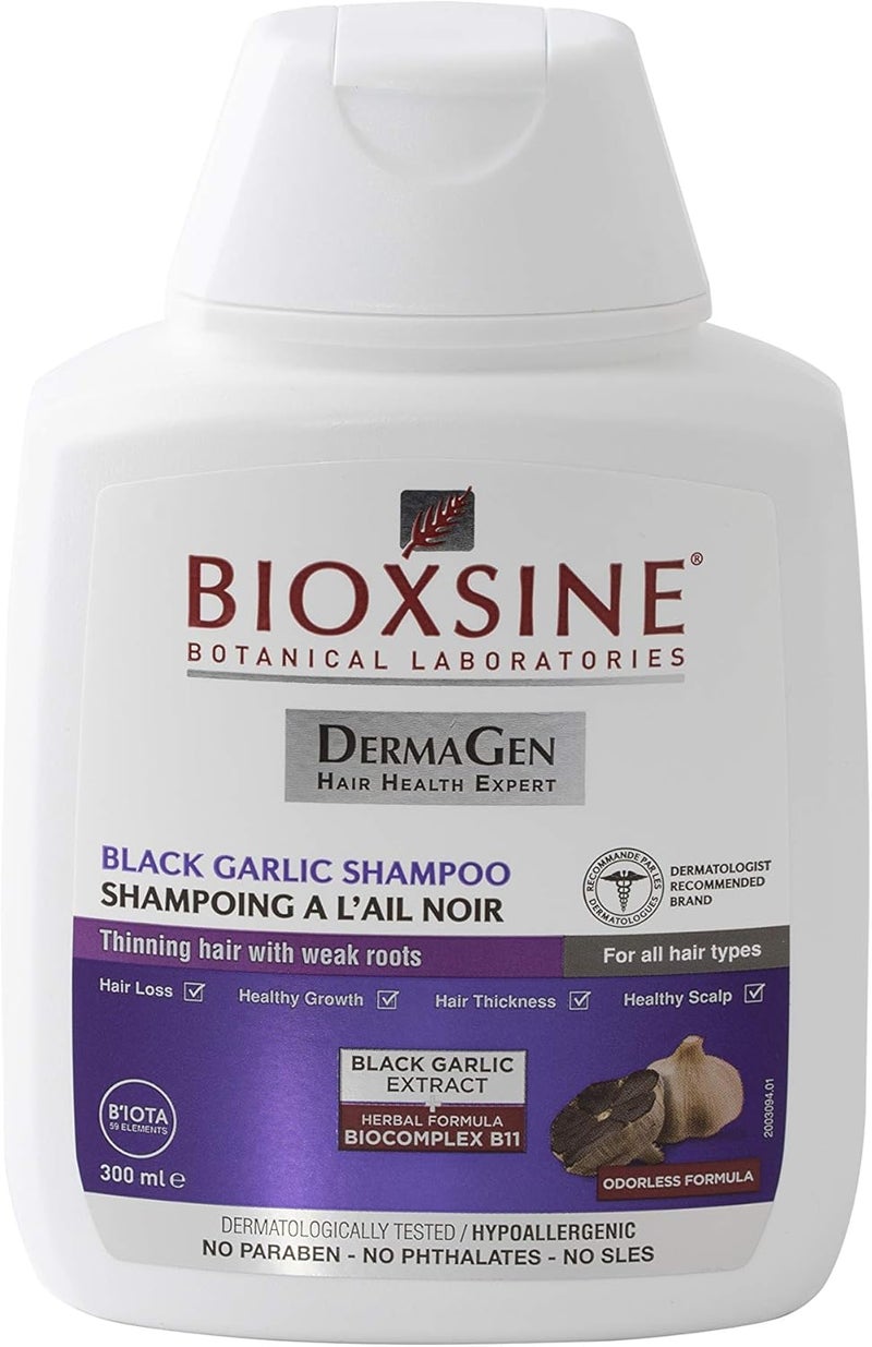Bioxsine HERBAL SHAMPOO WITH BLACK GARLIC AGAINST HAIR LOSS FOR MEN & WOMEN 300ML - Image 3