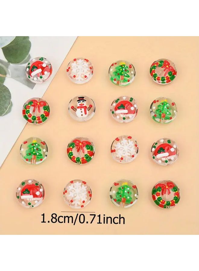 Handmade Christmas Glass Beads Style 3 Snowflakes Gingerbread Men for DIY Bracelets Keychains Decorations - Image 4