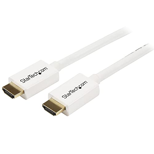 StarTech.com 3m / 10 ft CL3 Rated HDMI Cable w/ Ethernet - In Wall Rated Ultra HD HDMI Cable - 4K 30Hz UHD High Speed HDMI Cable - 10.2 Gbps - HDMI 1.4 Video/Display Cable - 30AWG, White (HD3MM3MW) - Image 1