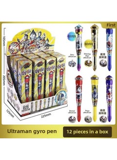 Genuine Smart Ultraman Hero Gyro Pen Ultraman Pen Blind Box Children Boys And Girls Rotating Gyro Toy-Color:OTE Gyro Pen Box 12 Pieces [blind Box]]
