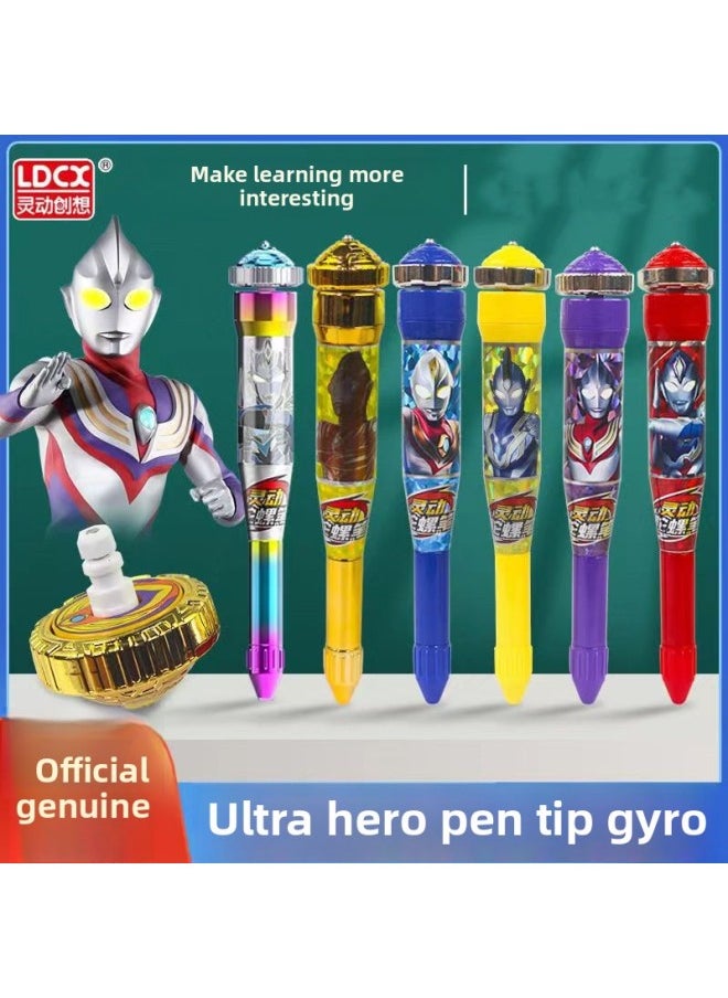 Generic - Genuine Smart Ultraman Hero Gyro Pen Ultraman Pen Blind Box Children Boys And Girls Rotating Gyro Toy-Color:OTE Gyro Pen Box 12 Pieces [blind Box]] - Image 1