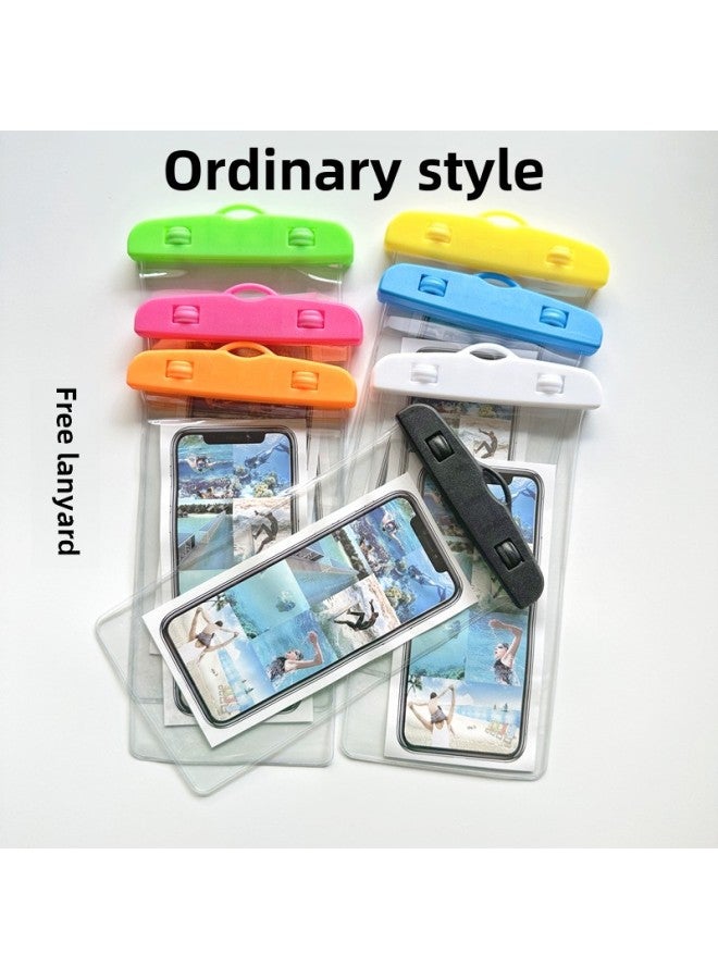 عام حقيبة الهاتف المحمول المقاومة للماء شاشة تعمل باللمس شعار قابل للطباعة في الهواء الطلق للسباحة الانجراف وسادة هوائية شفافة مضيئة حقيبة الهاتف المحمول المقاومة للماء - اللون: عادي شفاف الحجم: أحمر وردي - Image 1