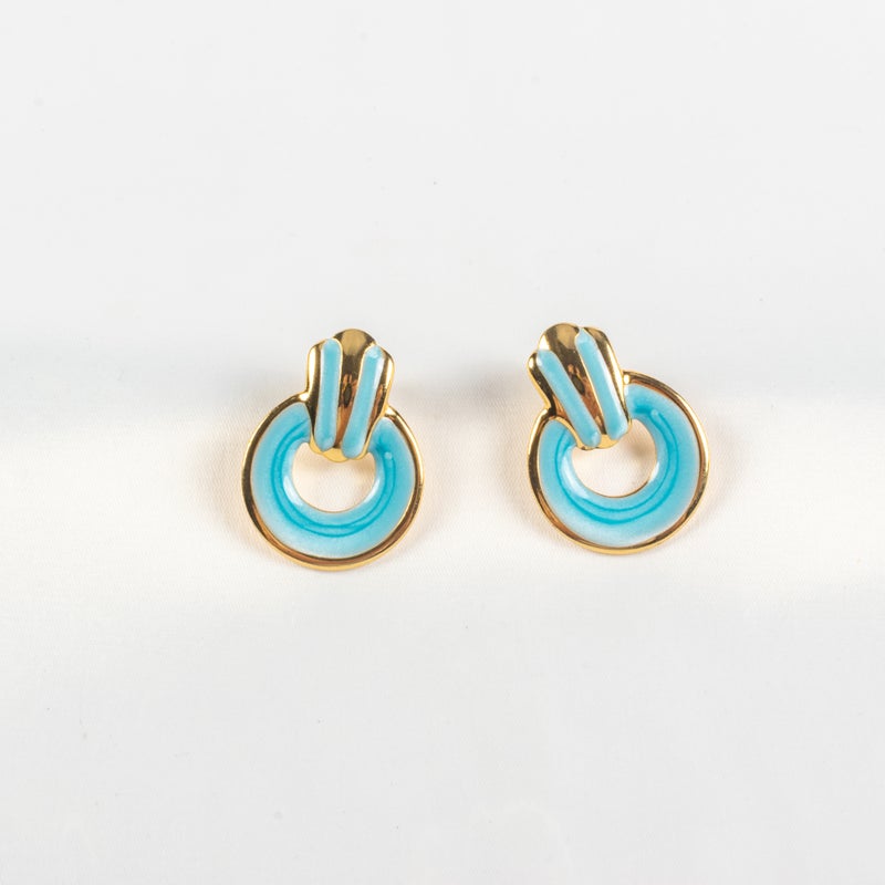 Golden Blue Stainless Steel Earring - Image 1