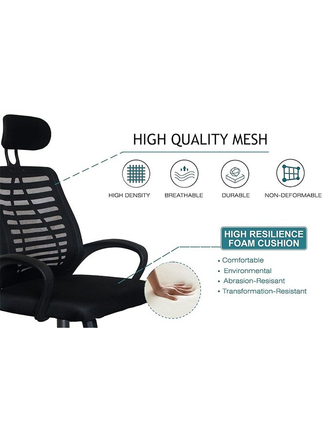 JCB CHIC Office Chair,Comfort Ergonomic Height Adjustable Desk Chair with Lumbar Support Backrest Black  - Image 4