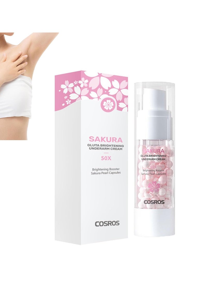 SAKURA Sakura Gluta Brightening Booster Cream, Sakura Underarm Whitening Cream, Sakura Pearl Capsule, Brightening Booster Sakura Pearl Capsules, Cosros Sakura Gluta Brightening Underarm Cream (1pcs)  - Image 1