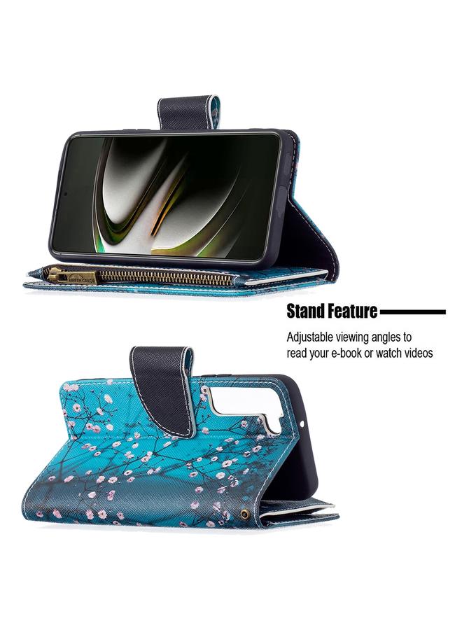 S-TOP Case For Samsung Galaxy S22 5G Colored Drawing Pattern Zipper Horizontal Flip Phone Leather Case with Holder & Card Slots & Wallet - Image 4