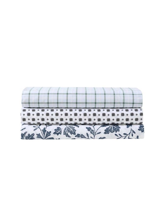 Eddie Bauer Full Sheet Set, Premium Cotton Percale Bedding Set, Plaid Home Decor, Oeko-Tex Certified (Classic Tattersall Plaid Green, Full) - Image 3