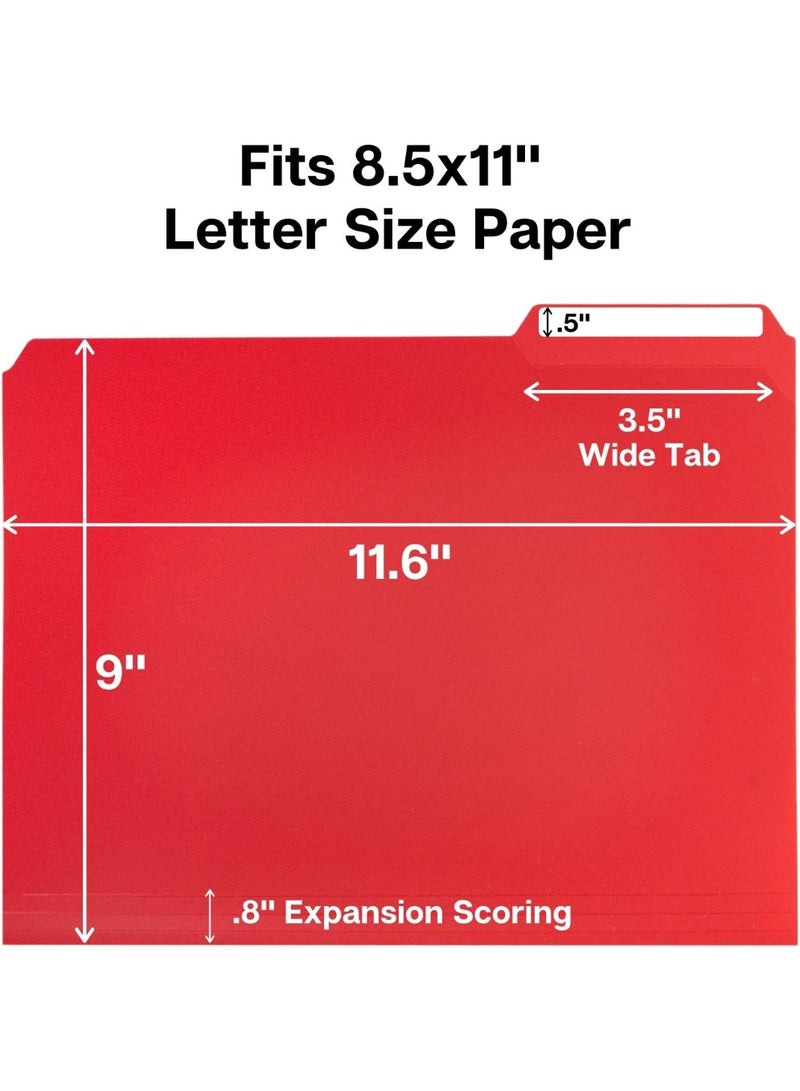 Dunwell Plastic Colored File Folders (6 Pack), 1/3 Tab Filing Folders for 8.5x11 Letter Size Documents, Assorted Colors, Acid-Free Poly, Includes Labels - Image 4